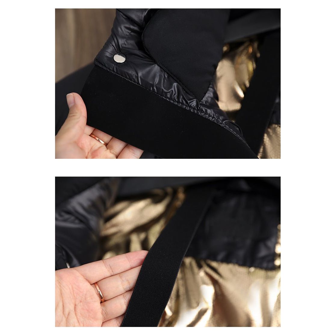 Veste d'hiver femme imperméable et coupe-vent, noire