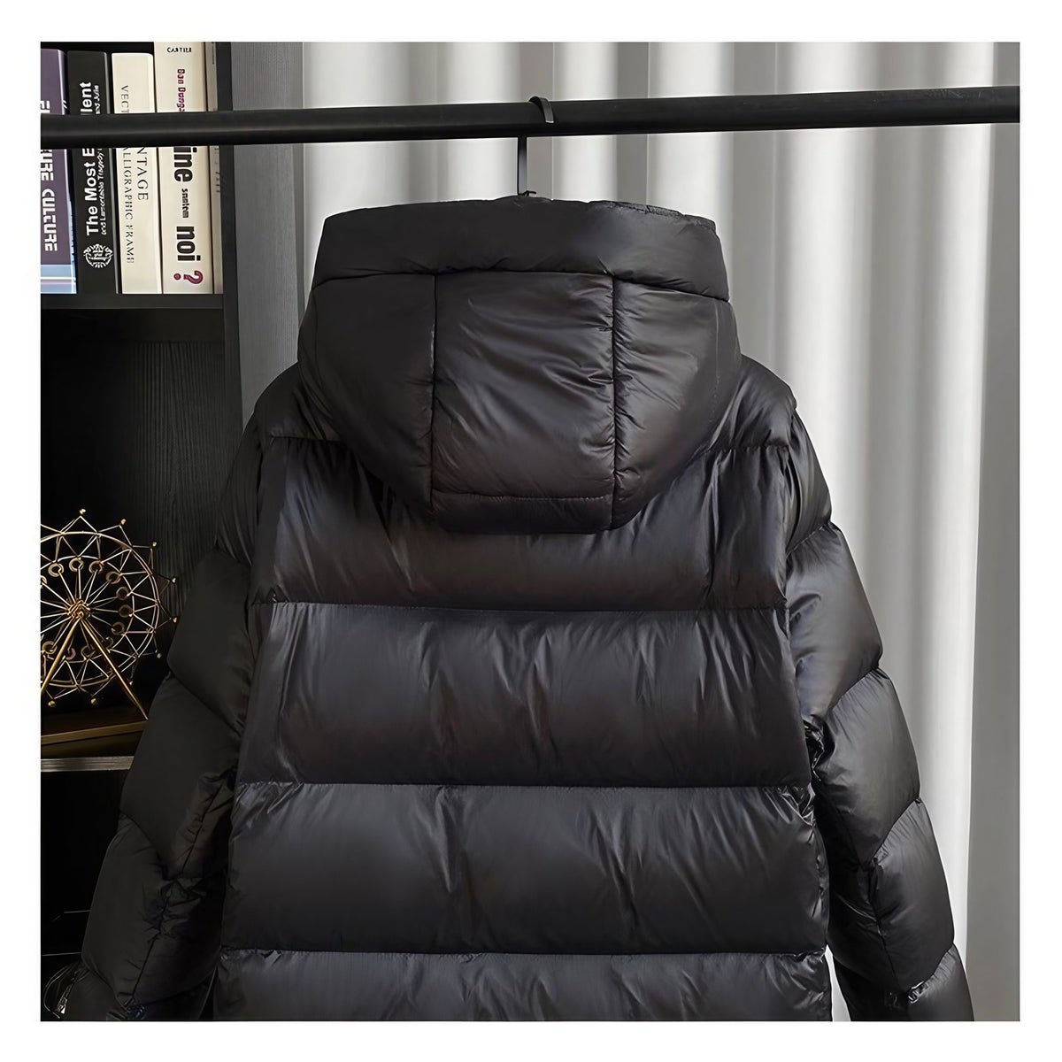 Veste d'hiver femme imperméable et coupe-vent, noire