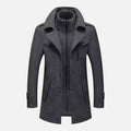 Veste homme à double col, zip et boutons, coupe ajustée, gris