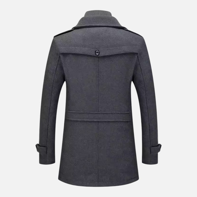 Veste homme à double col, zip et boutons, coupe ajustée