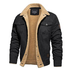 Veste homme doublée pour l'hiver, cinq coloris, noir