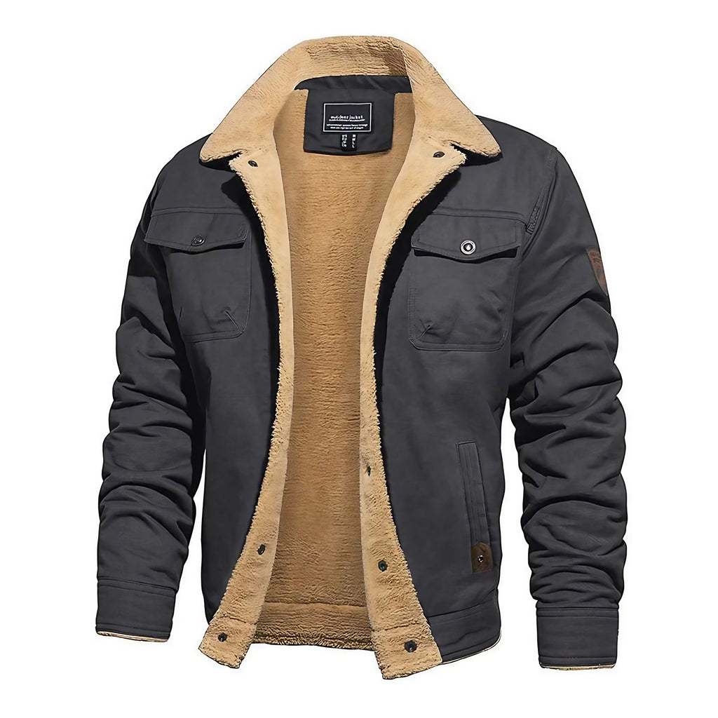 Veste homme doublée pour l'hiver, cinq coloris, gris