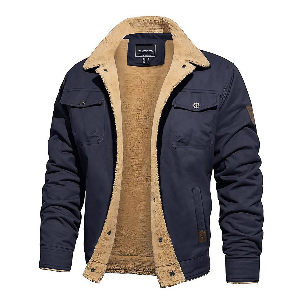 Veste homme doublée pour l'hiver, cinq coloris, bleu