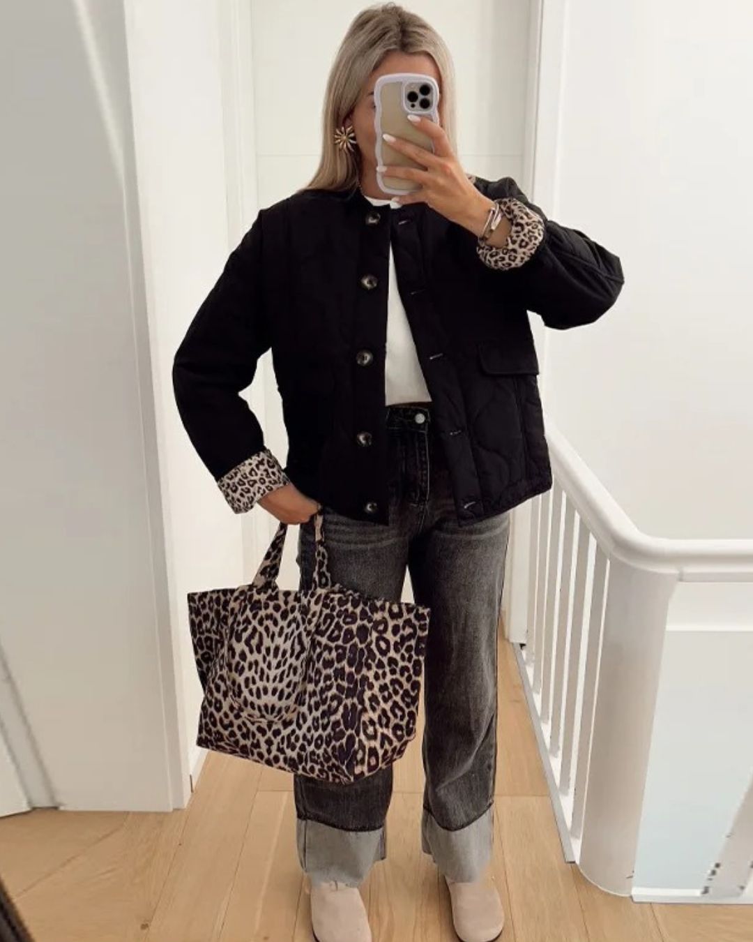 Veste femme ajustée à doublure léopard, noir, beige ou vert