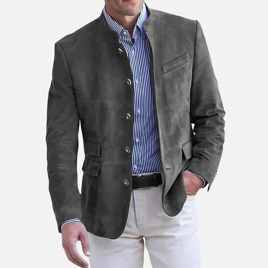 Veste de costume homme coupe classique, cinq coloris, du S au 2XL, gris