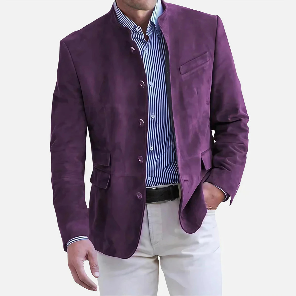Veste de costume homme coupe classique, cinq coloris, du S au 2XL, lilas