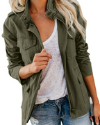 Veste mi-saison femme ajustée à poches, cinq coloris, vert