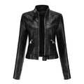Veste biker femme à doubles fermetures éclair, noir