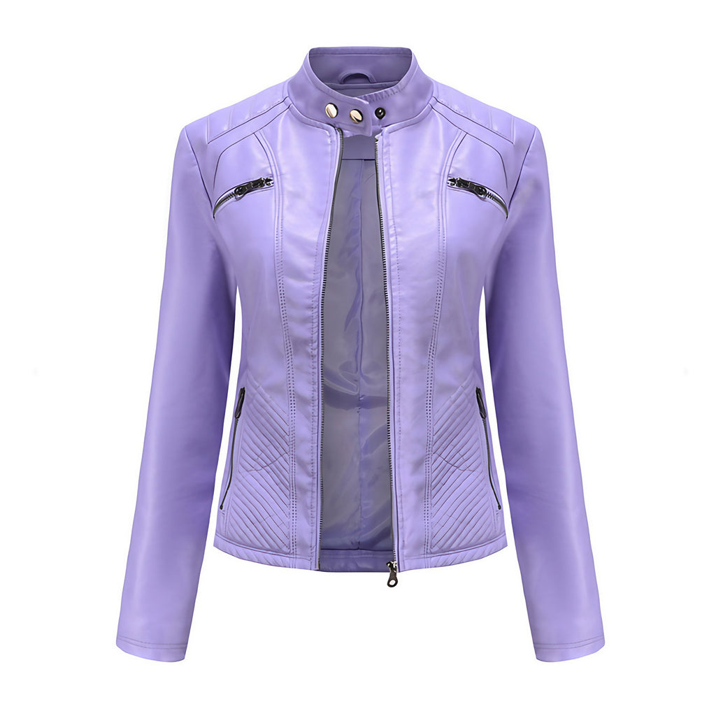 Veste courte femme coupe moderne, six coloris, du S au 3XL, pourpre