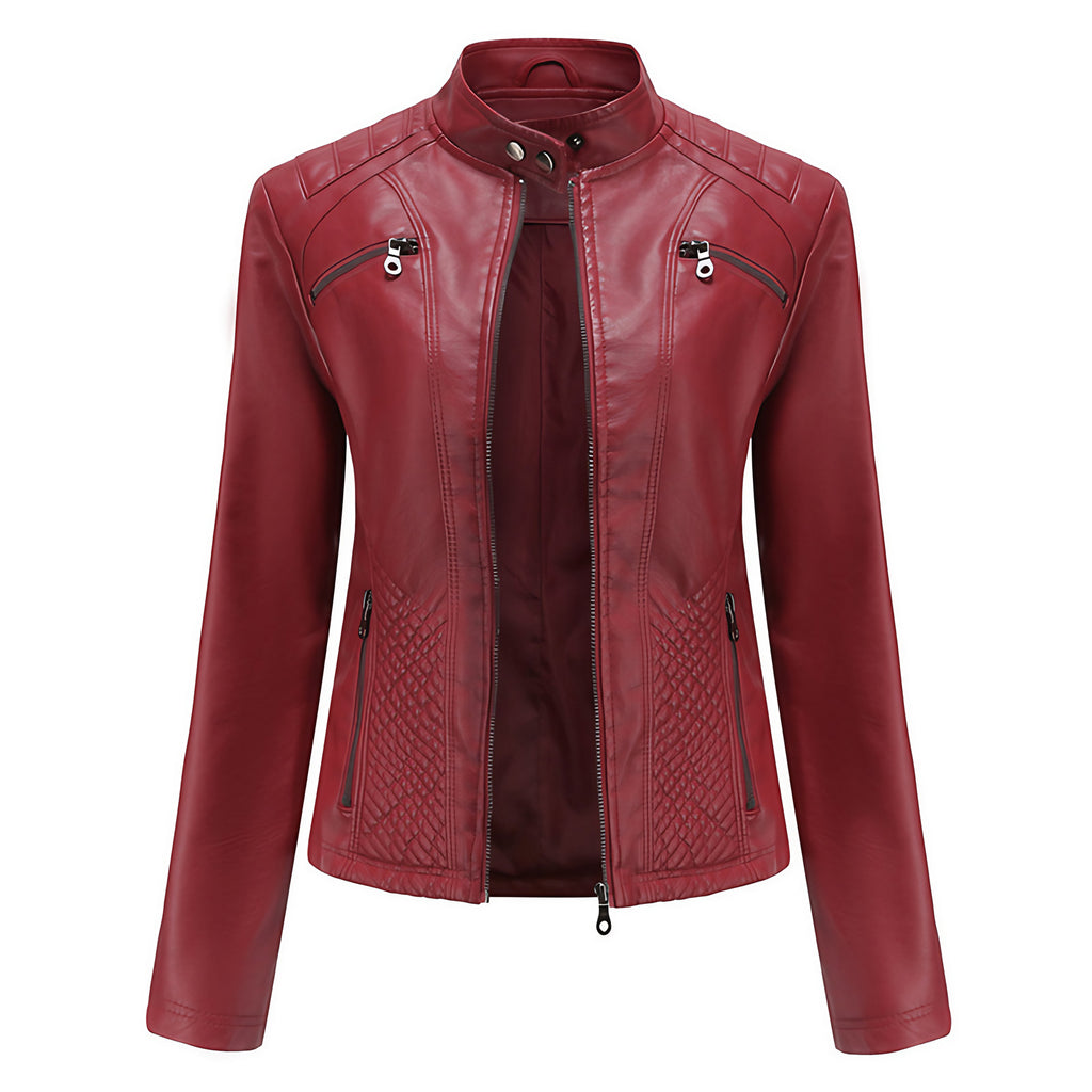 Veste courte femme coupe moderne, six coloris, du S au 3XL, rouge