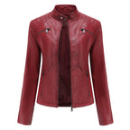 Veste courte femme coupe moderne, six coloris, du S au 3XL, rouge