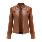 Veste courte femme coupe moderne, six coloris, du S au 3XL, chameau
