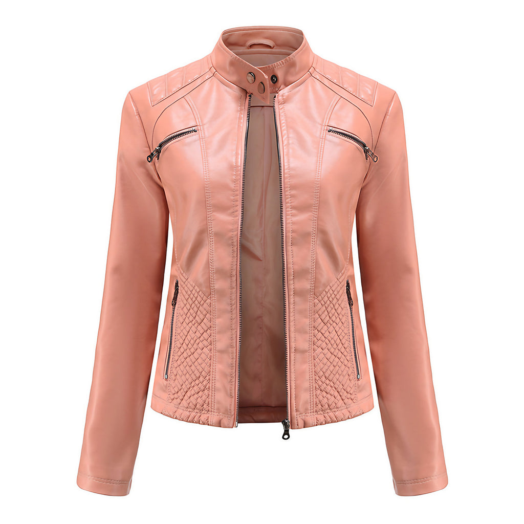Veste courte femme coupe moderne, six coloris, du S au 3XL, rose