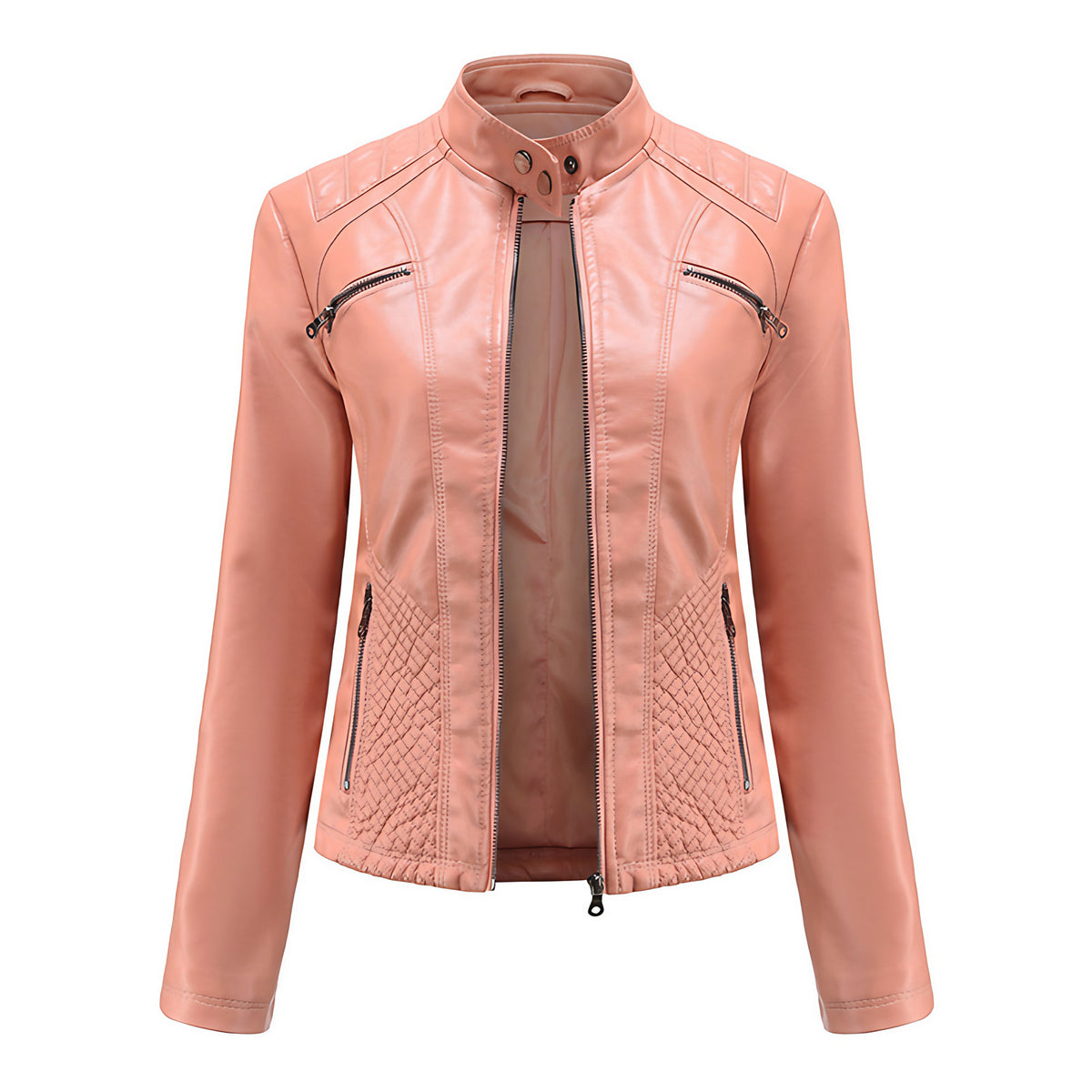 Veste courte femme coupe moderne, six coloris, du S au 3XL, rose
