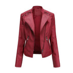 Veste femme rétro ajustée, zip caché, du S au 4XL, rouge