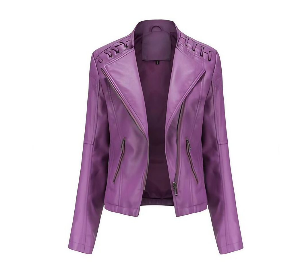 Veste femme rétro ajustée, zip caché, du S au 4XL, violet