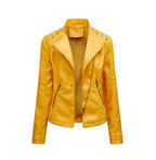Veste femme rétro ajustée, zip caché, du S au 4XL, jaune