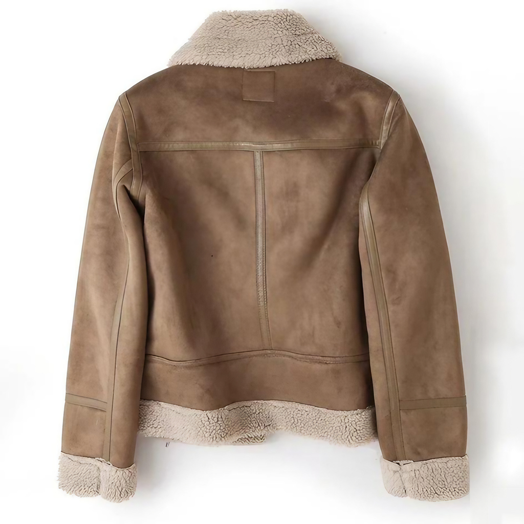 Veste femme doublée chaude à fermeture éclair, marron ou noir