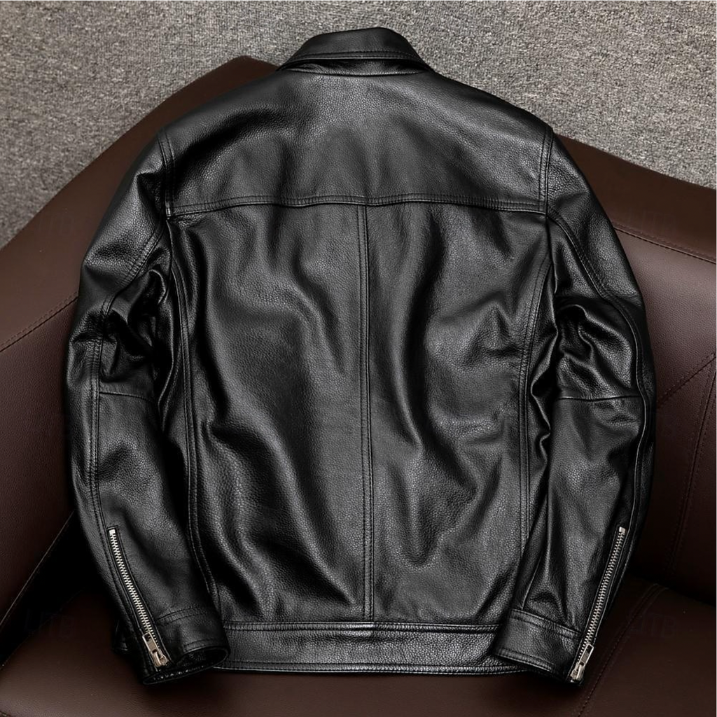 Veste homme à surface lisse et poches, noire ou marron foncé