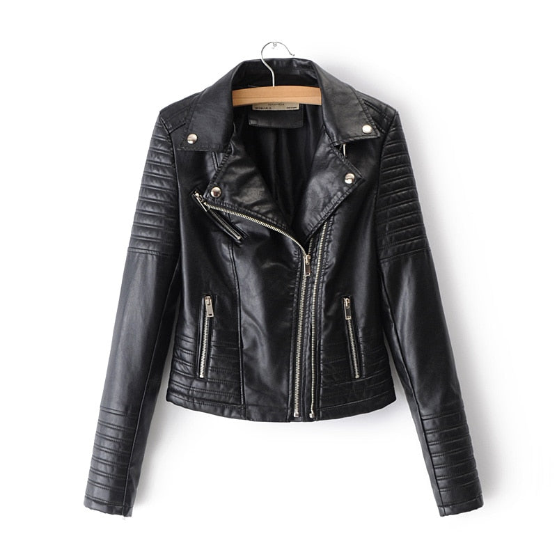 Veste noire femme coupe ajustée, esprit rock, du S au XL