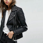 Veste noire femme coupe ajustée, esprit rock, du S au XL