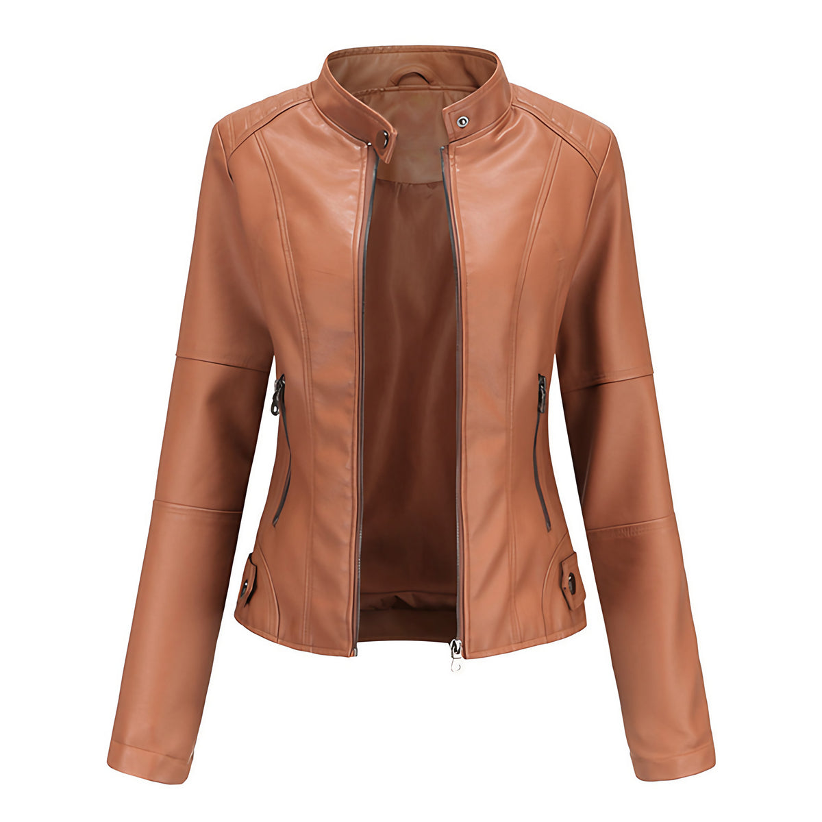 Veste femme courte, six coloris, du S au 3XL, marron
