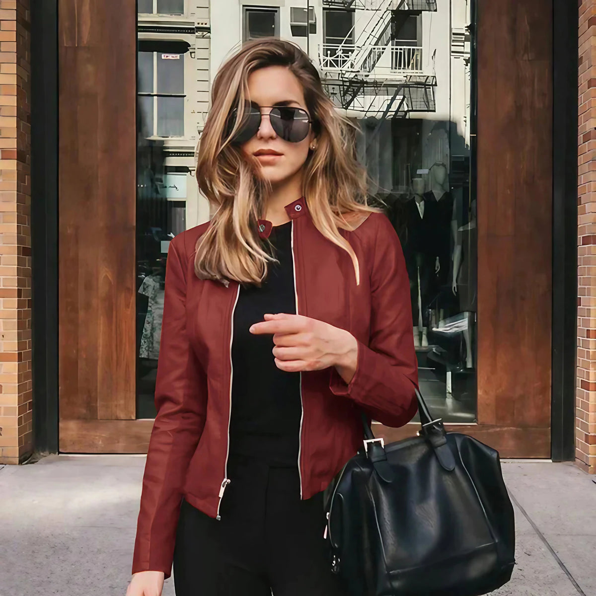 Veste femme zippée pour l'hiver, cinq coloris, du S au 3XL, rouge vin