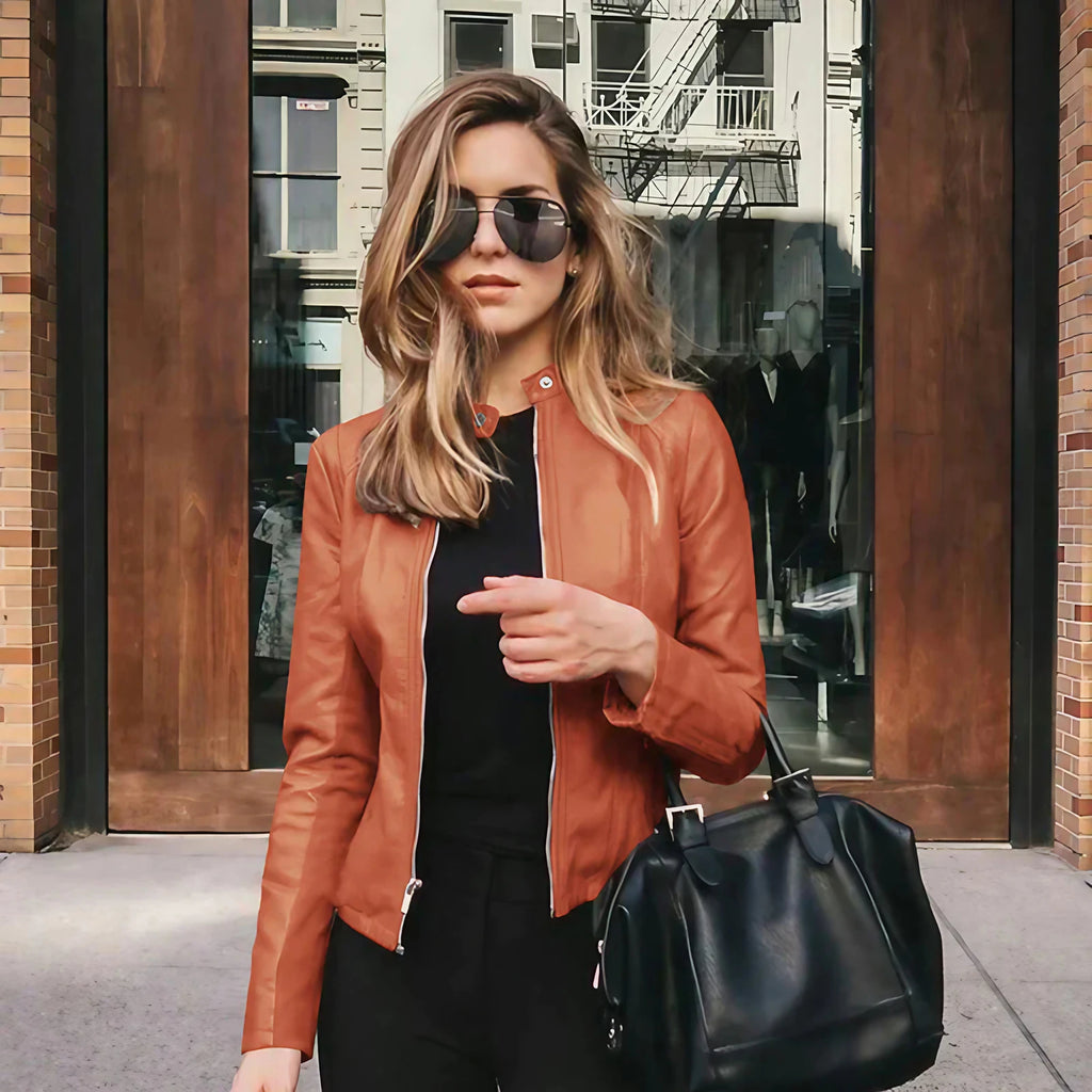 Veste femme zippée pour l'hiver, cinq coloris, du S au 3XL, marron