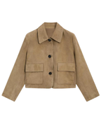 Veste femme kaki coupe ajustée, surface texturée