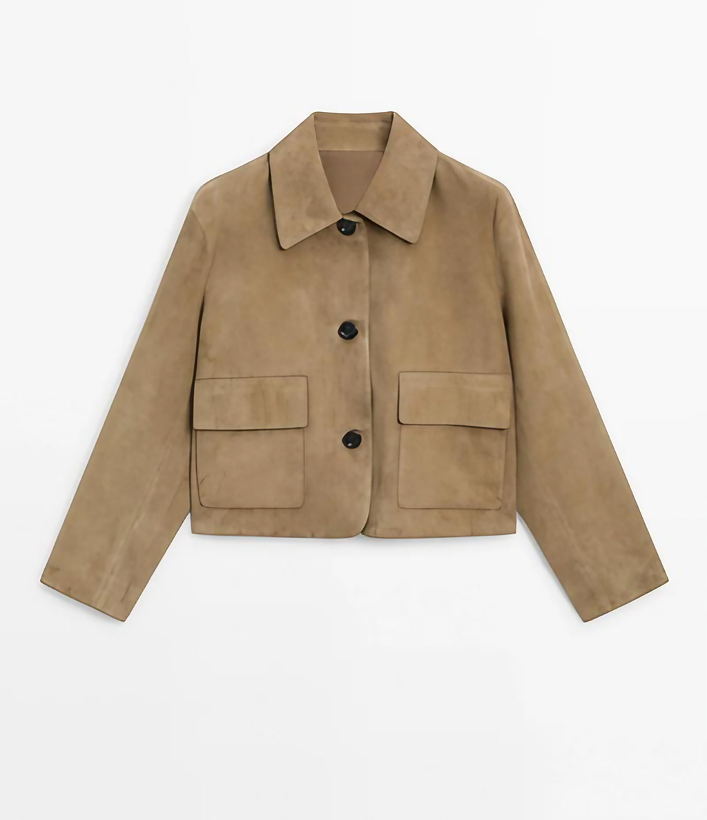 Veste femme kaki coupe ajustée, surface texturée, kaki