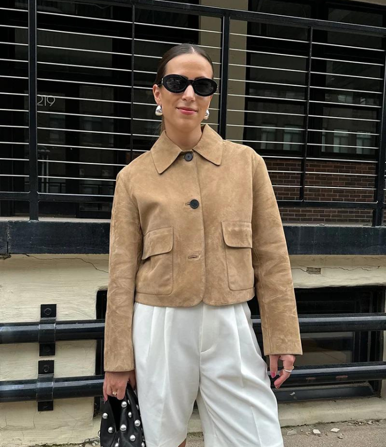 Veste femme kaki coupe ajustée, surface texturée