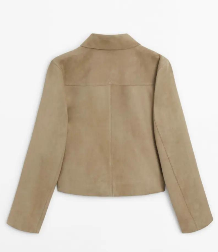 Veste femme kaki coupe ajustée, surface texturée
