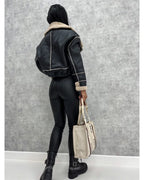 Veste courte femme ajustée, beige, noir ou kaki