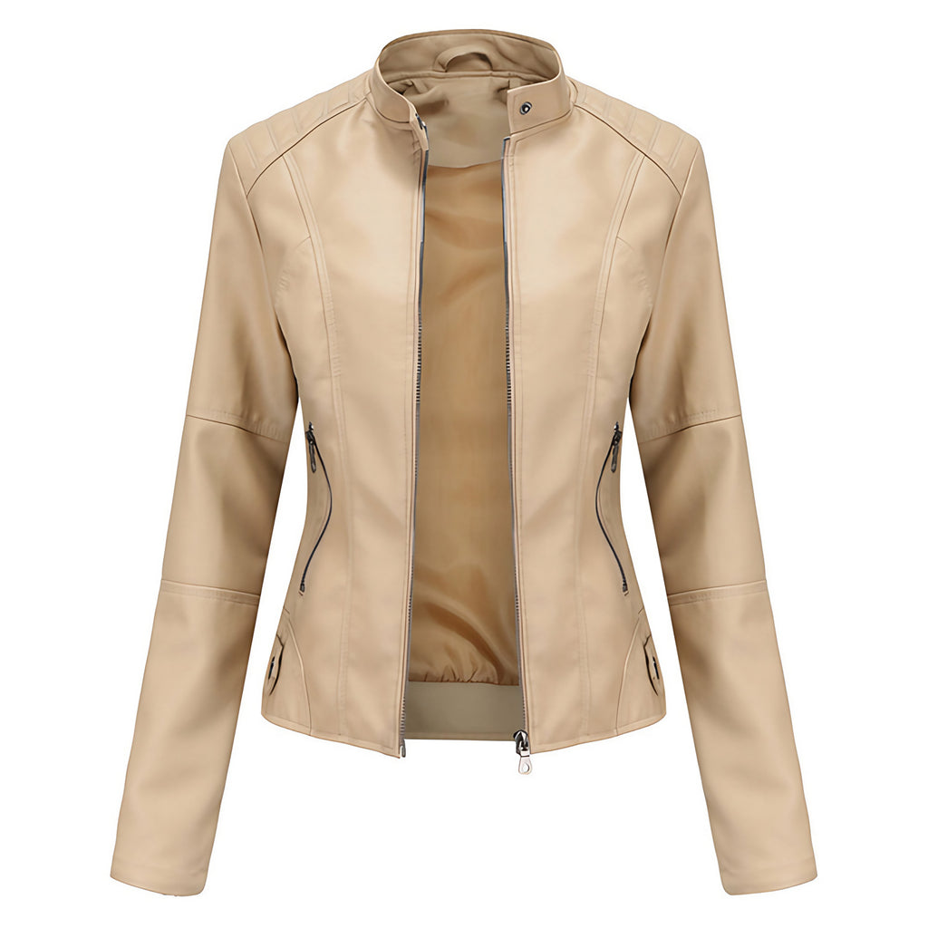 Veste femme courte, six coloris, du S au 3XL, beige