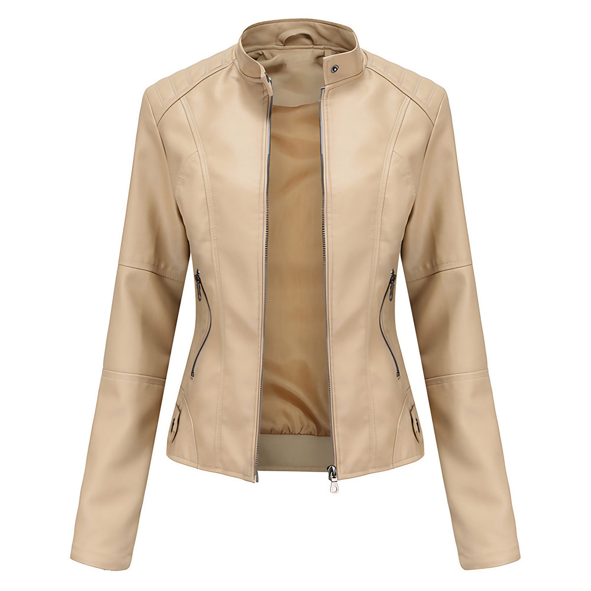 Veste femme courte, six coloris, du S au 3XL, beige