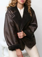 Veste femme style vintage, coloris marron, du XS au L