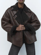 Veste femme style vintage, coloris marron, du XS au L