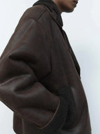 Veste femme style vintage, coloris marron, du XS au L