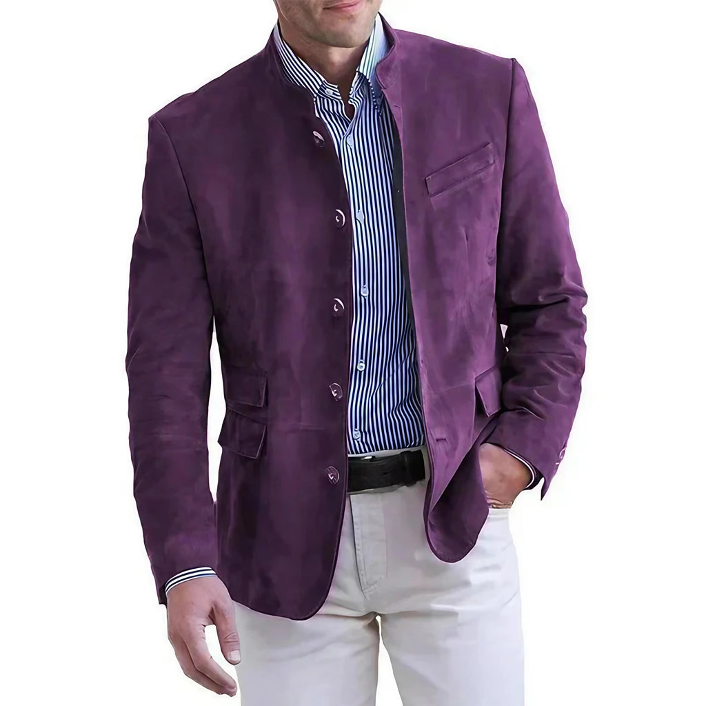 Veste homme à poches zippées, coupe près du corps, cinq coloris, pourpre