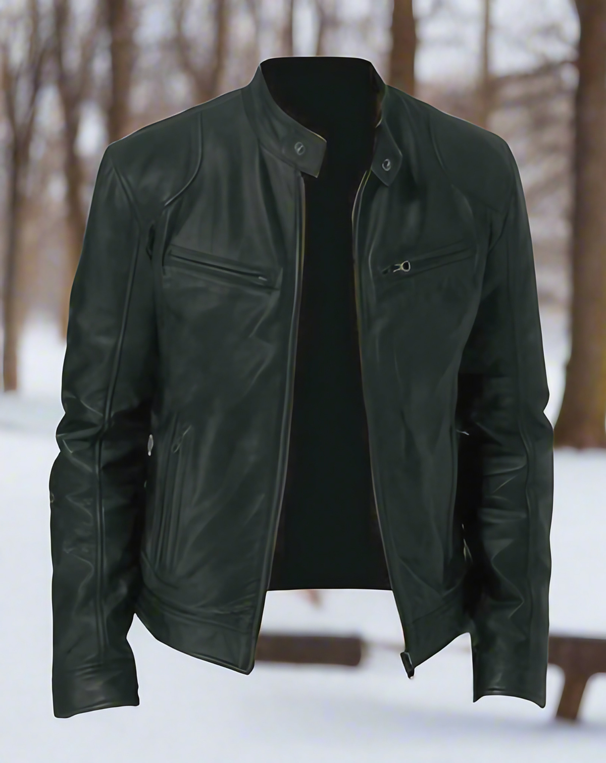 Veste homme à poches zippées et col à pression, huit coloris, vert