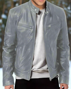 Veste homme à poches zippées et col à pression, huit coloris, gris