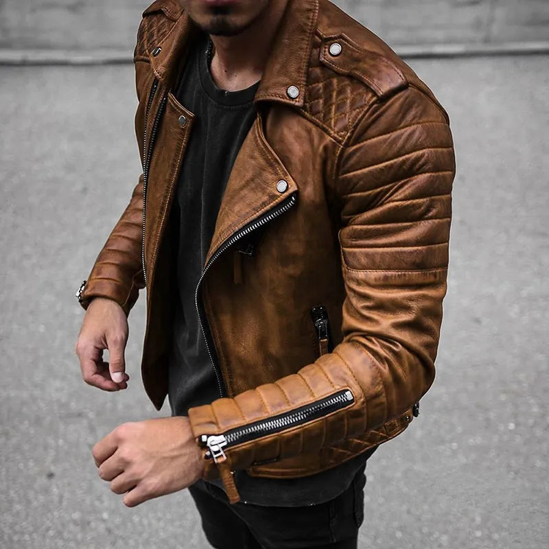 Veste homme coupe ajustée, quatre coloris, du XS au 2XL, marron