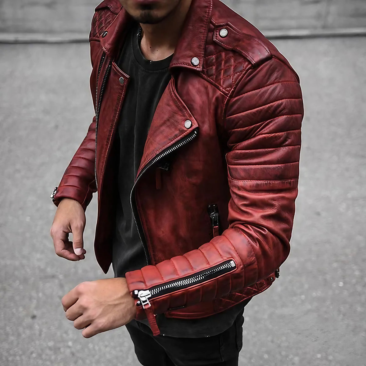 Veste homme coupe ajustée, quatre coloris, du XS au 2XL, rouge