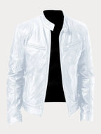 Veste homme casual chic coupe ajustée, dix coloris, blanc