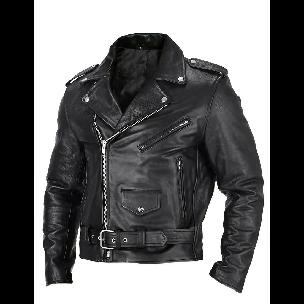 Veste homme ceinturée à col retourné, noire, du XS au 2XL