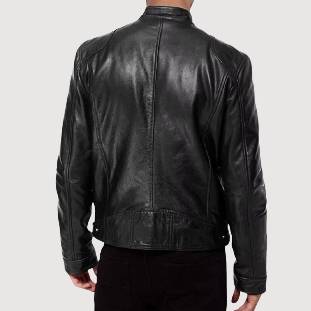 Veste homme style motard, noir, kaki ou marron, du S au 3XL