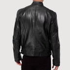 Veste homme style motard, noir, kaki ou marron, du S au 3XL