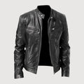 Veste homme style motard, noir, kaki ou marron, du S au 3XL, noir