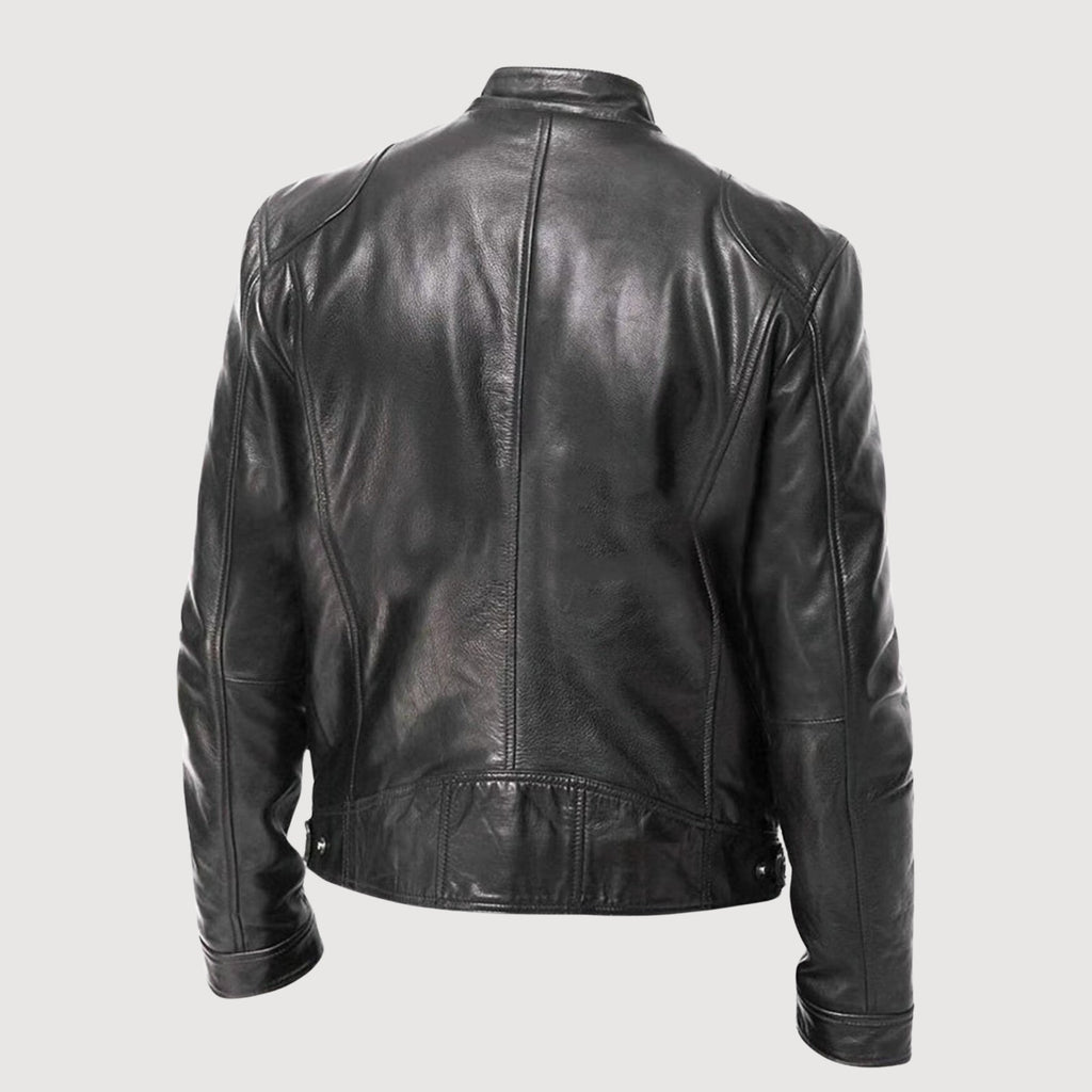 Veste homme style motard, noir, kaki ou marron, du S au 3XL