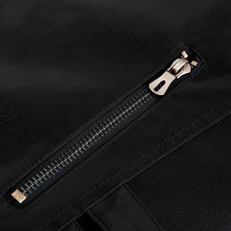 Blouson homme style urbain noir à détails rouges, du S au 3XL